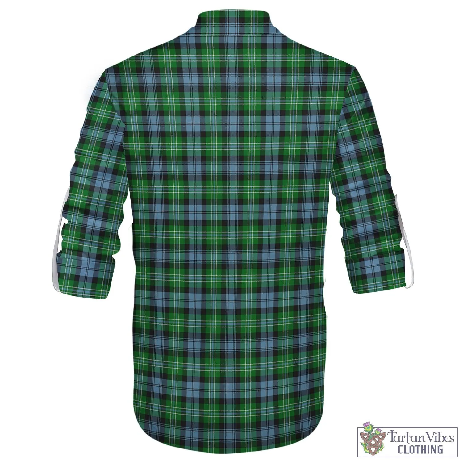 Arbuthnot Ancient Tartan Men's Scottish Traditional Jacobite Ghillie Kilt Shirt with Family Crest