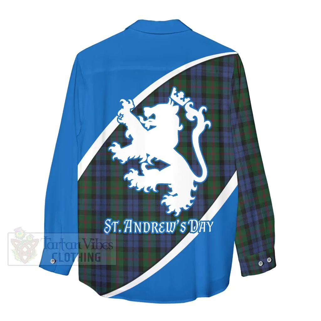 Baird Family Crest Tartan Women's Casual Shirt Celebrate Saint Andrew's Day in Style