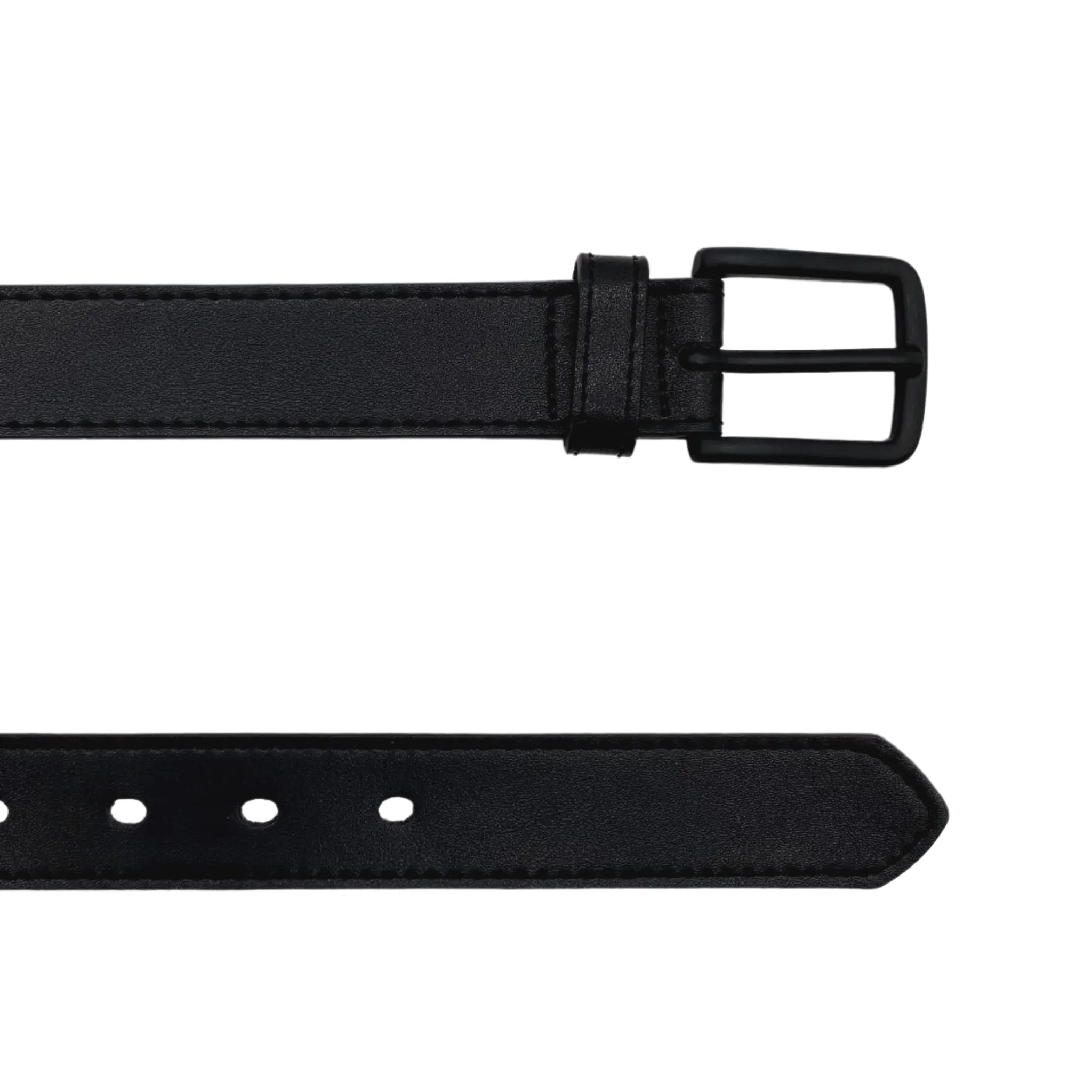 DANIEL - Men's Black Genuine Leather Belt with Black Pin Buckle