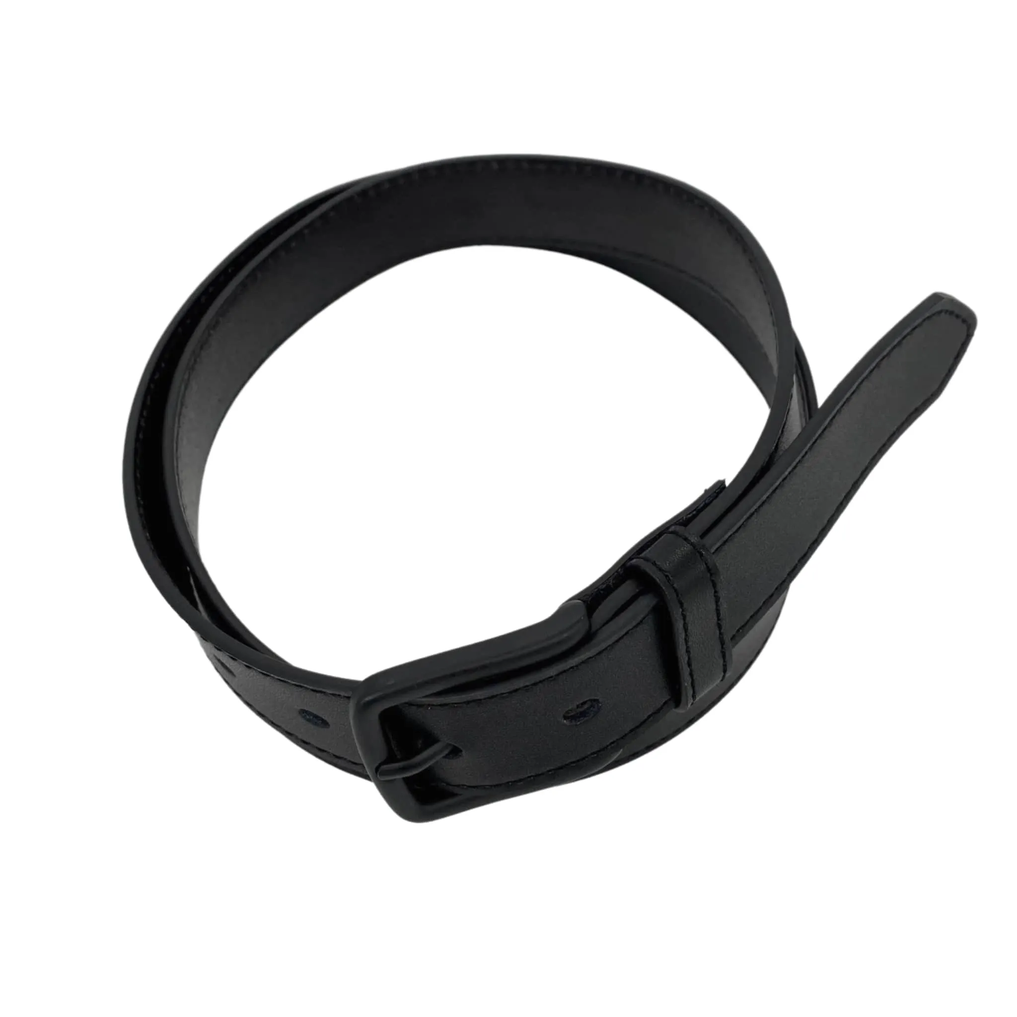 DANIEL - Men's Black Genuine Leather Belt with Black Pin Buckle