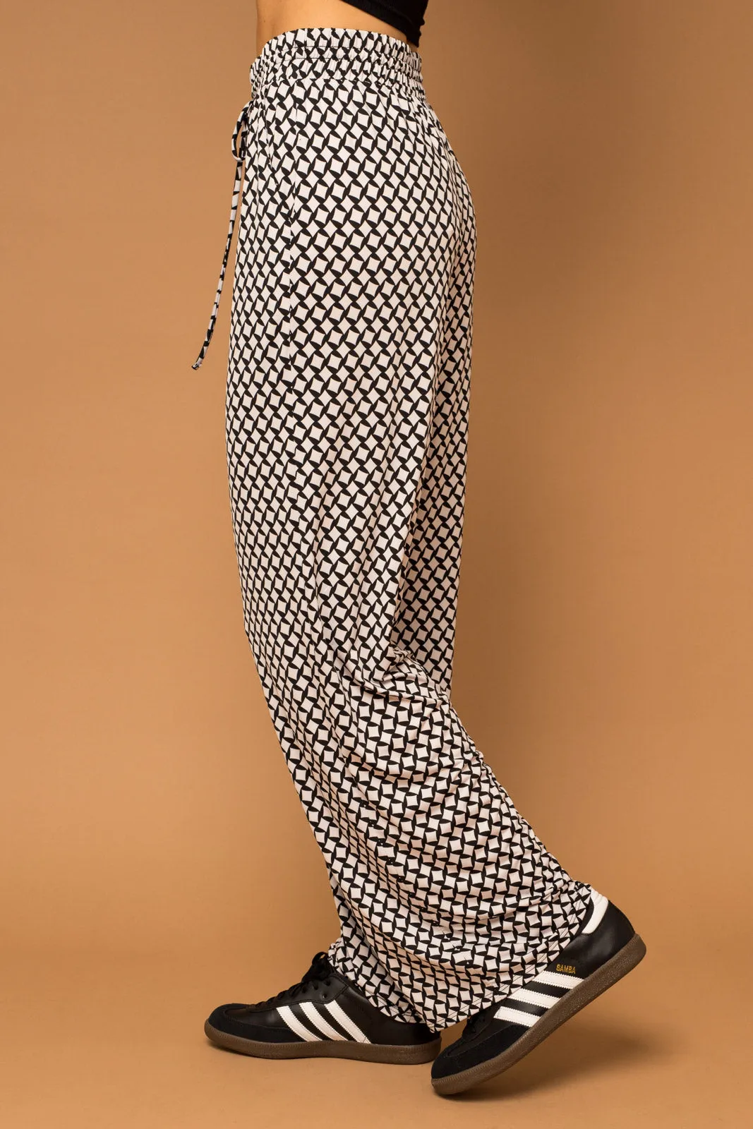 Geo Print Drawstring Pants