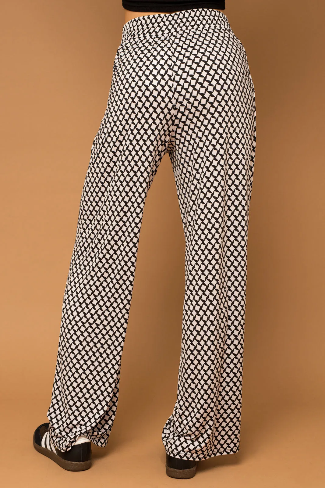 Geo Print Drawstring Pants