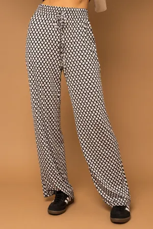 Geo Print Drawstring Pants