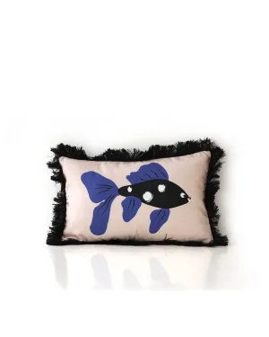 GOBY fish fringed cushion