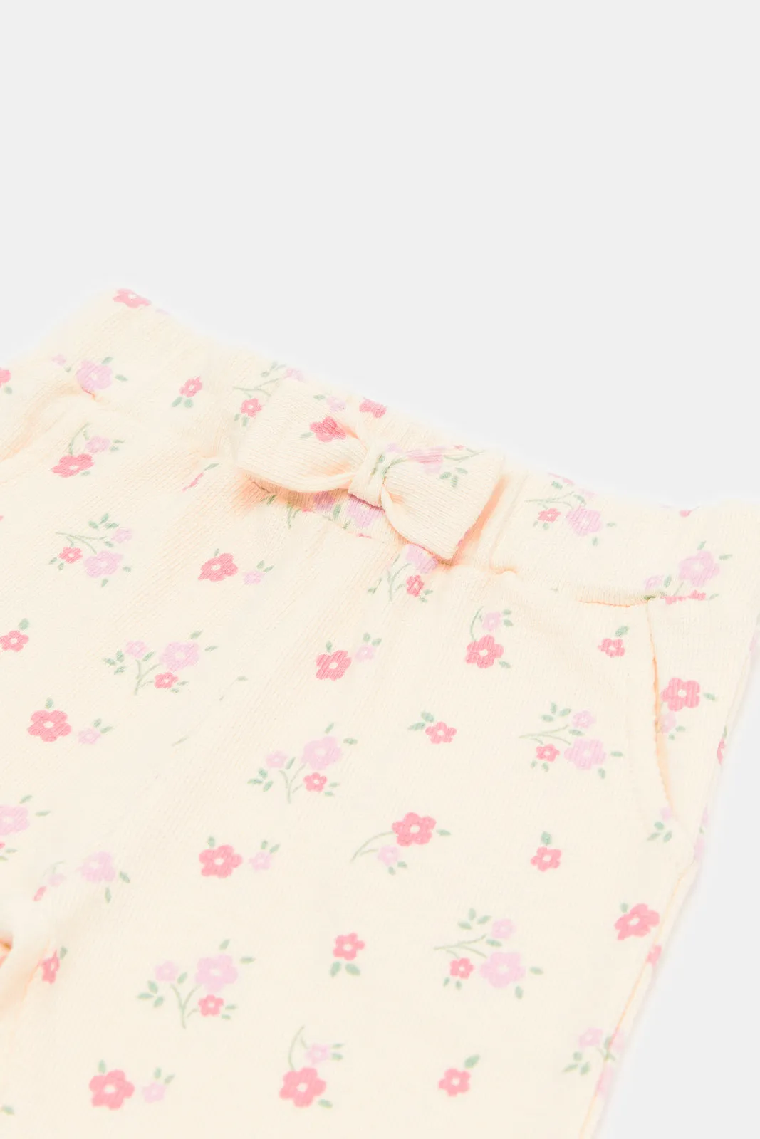 Infant Girls Ivory Printed Pants
