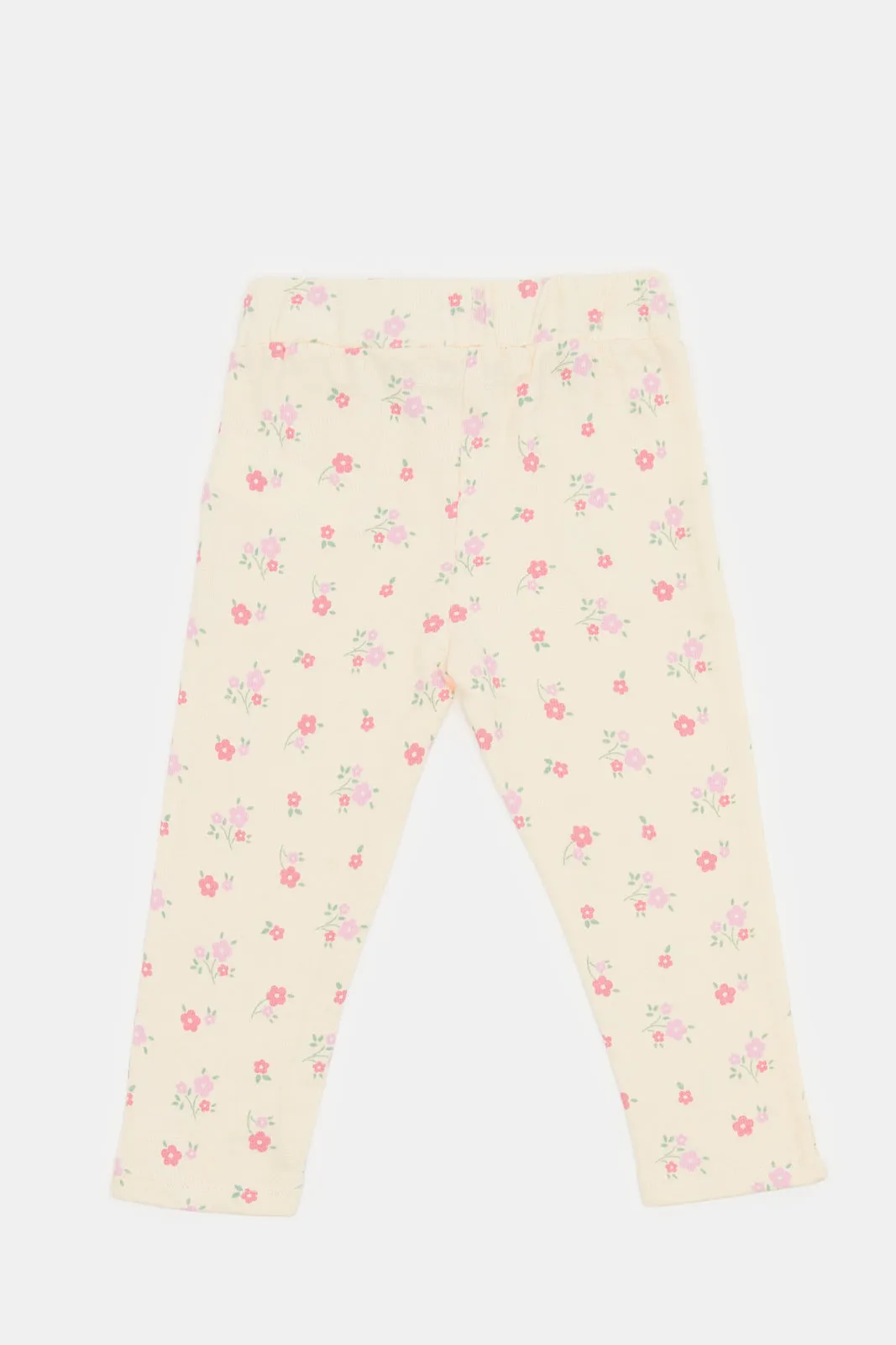 Infant Girls Ivory Printed Pants