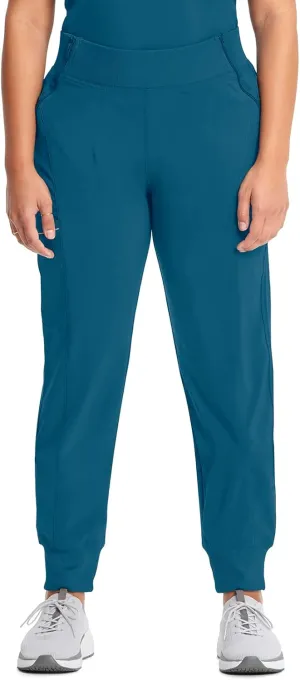 Infinity Women's Scrub Jogger Pants Mid Rise Bottoms with 5 Pockets, Moisture Wicking & 360 Stretch Fabric - CK110AP, XL Petite, Caribbean Blue