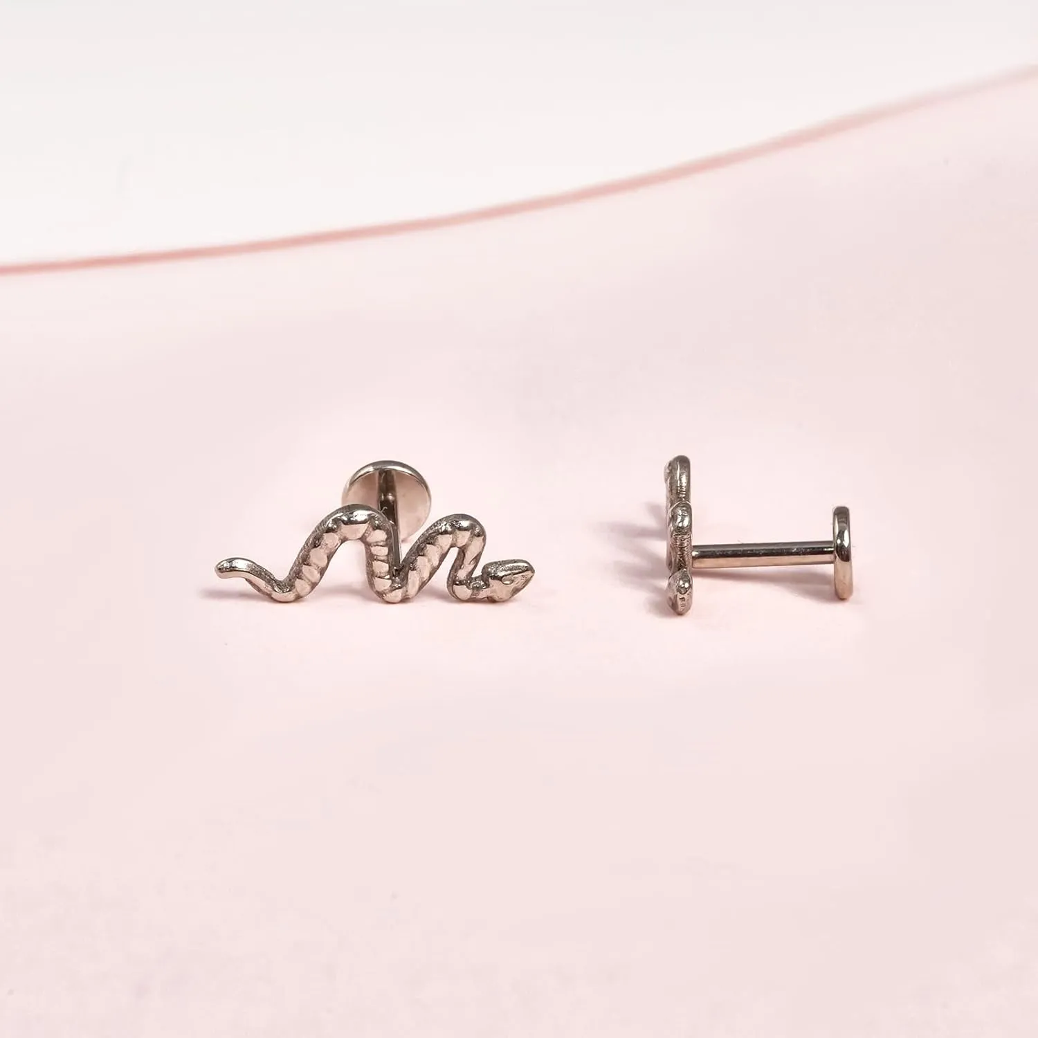 limerencia G23 Hypoallergenic 18g Flat Back Stud Earrings | F136 Implant Grade Titanium Press Fit Threadless Push Pop in Cartilage Helix Labret Lip Monroe Tragus Piercing Studs