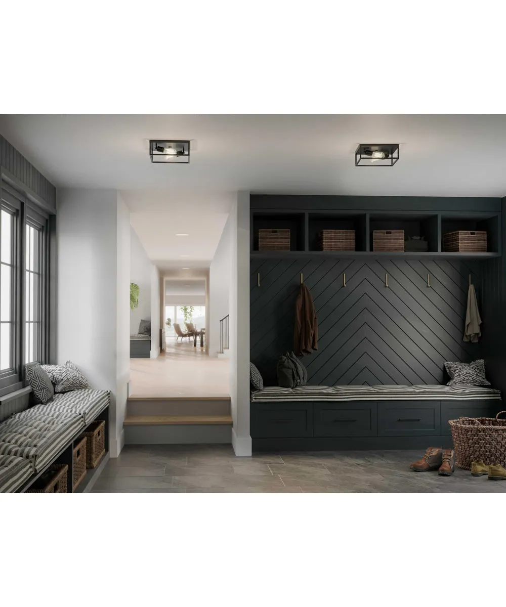 Perimeter 2-Light Modern Style Flush Mount Ceiling Light Matte Black