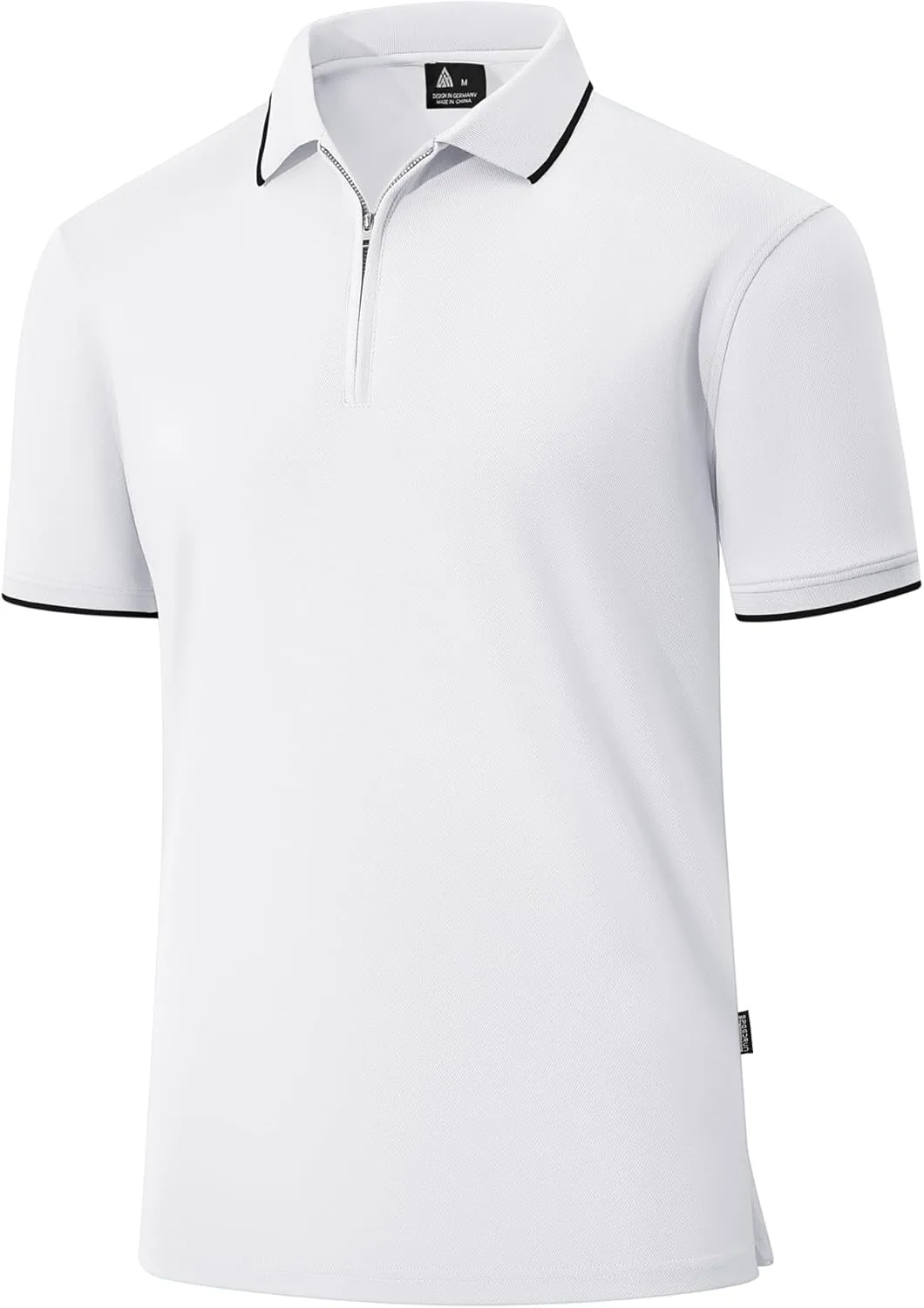 Polo Shirts for Men Zipper Moisture Wicking Golf Shirts Short Sleeve Casual Quarter Zip Polo T Shirt