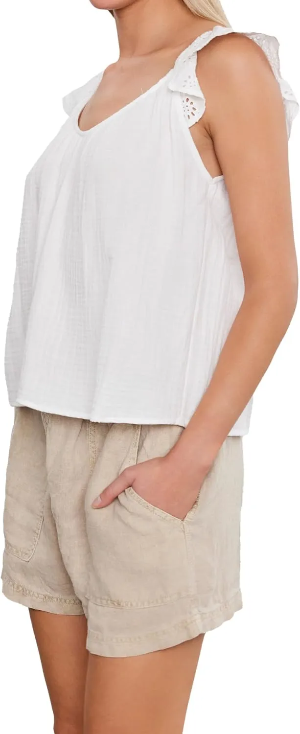Velvet by Graham & Spencer Women's Stella Cotton Eyelet Mix Top