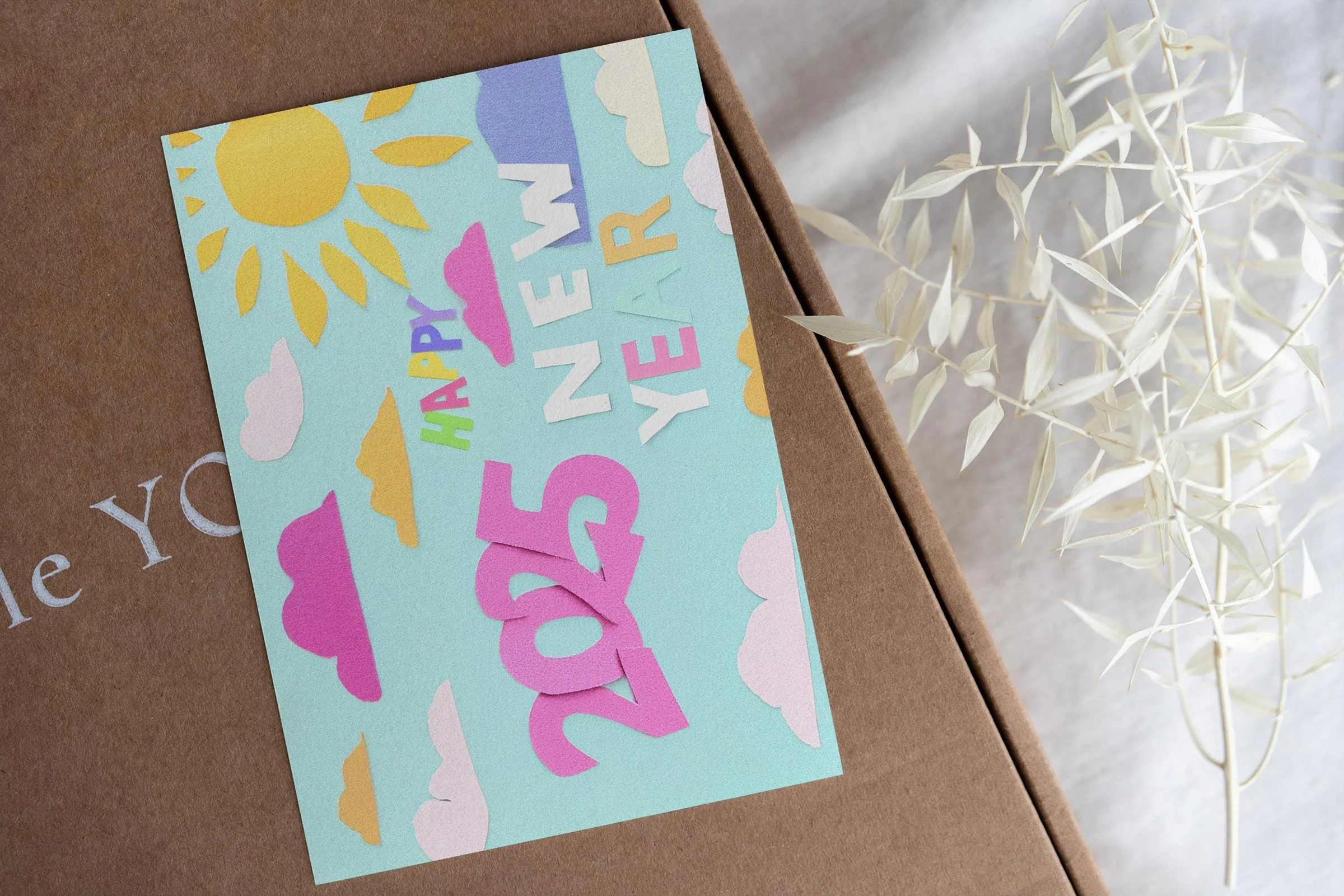 VIP Gift - New Year 2025 Cards Colorful Modern Typography Happy New Year Greetings Artistic Designs Set of 10