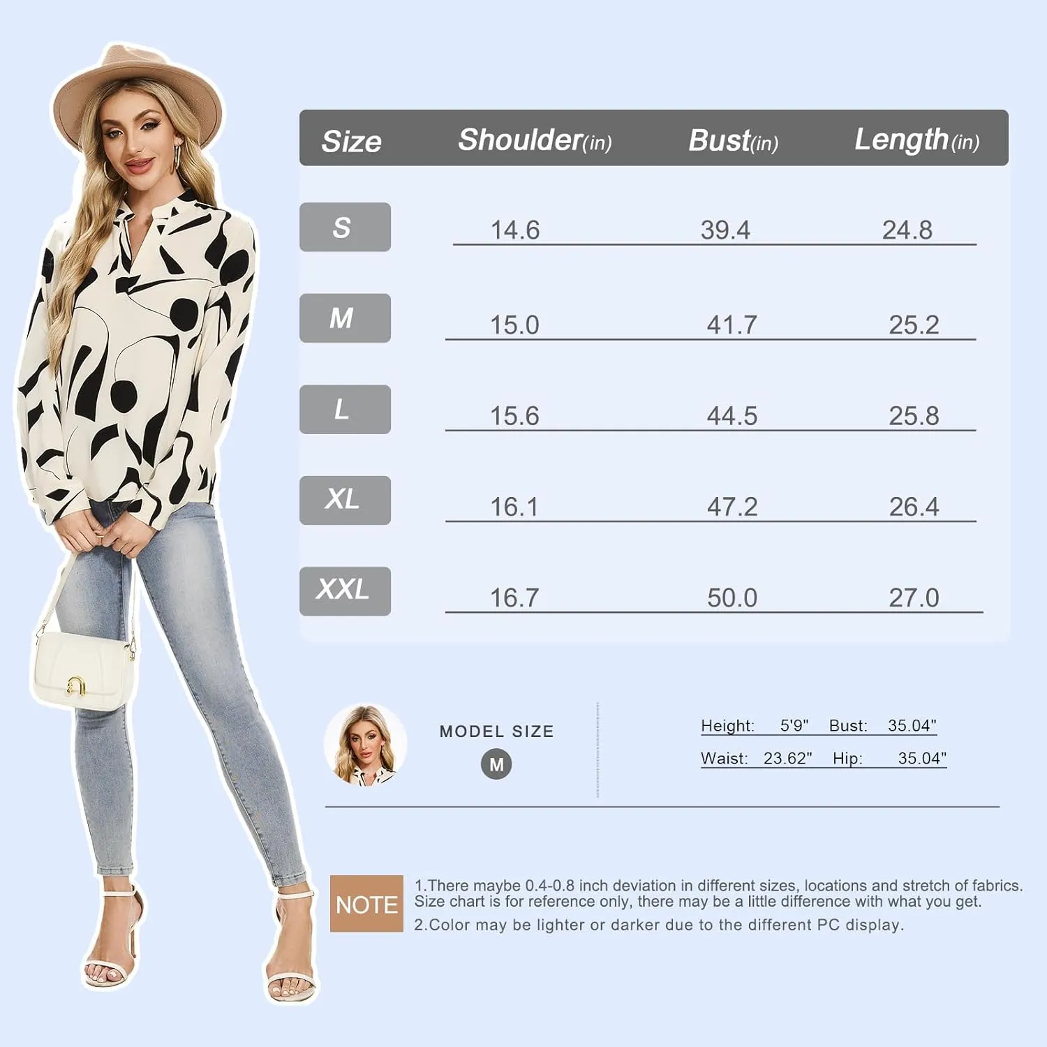 VIPONES Blouses for Women, Womens Dressy Casual Business Work Office Shirts Long Sleeve Tunic Tops