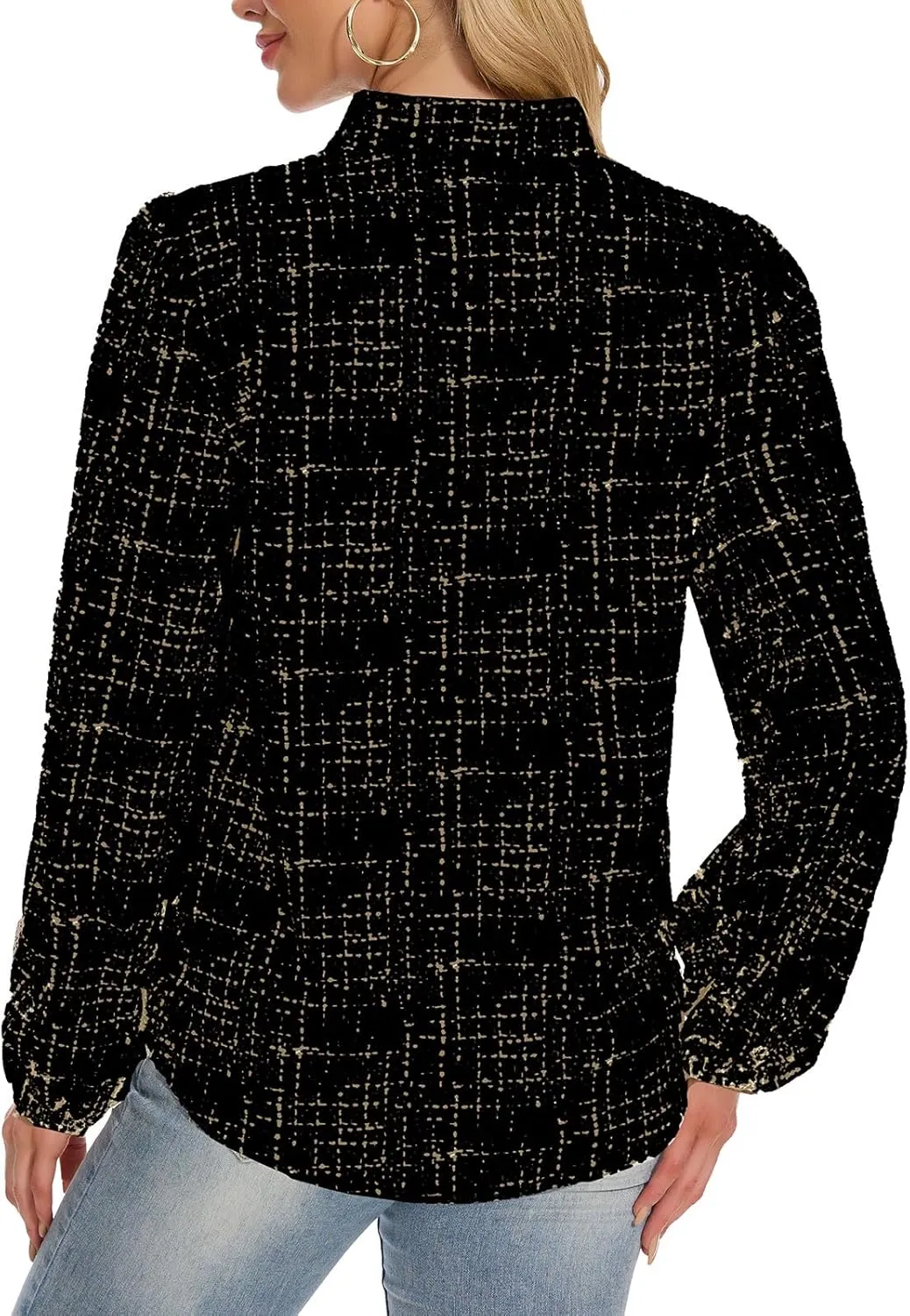 VIPONES Blouses for Women, Womens Dressy Casual Business Work Office Shirts Long Sleeve Tunic Tops