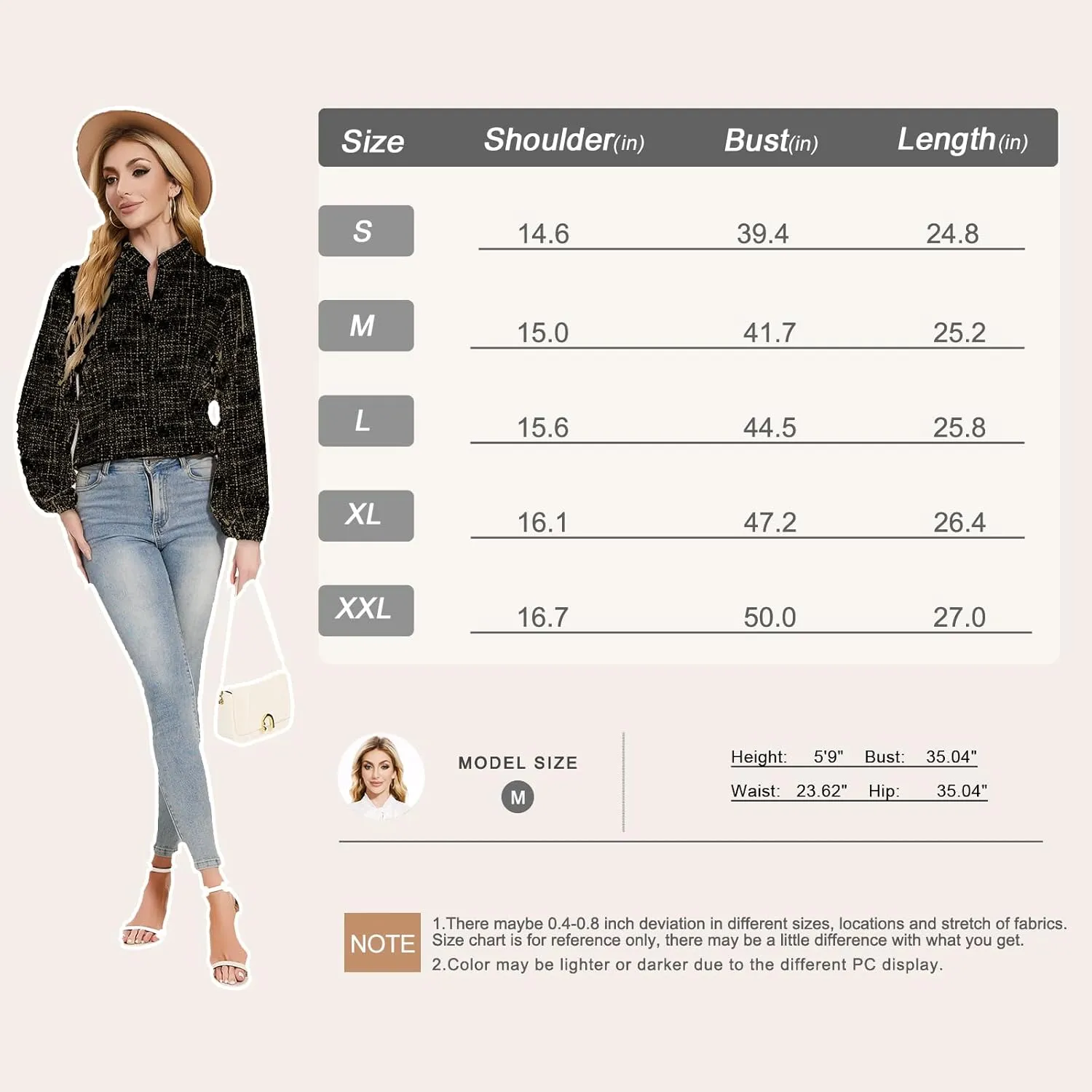 VIPONES Blouses for Women, Womens Dressy Casual Business Work Office Shirts Long Sleeve Tunic Tops