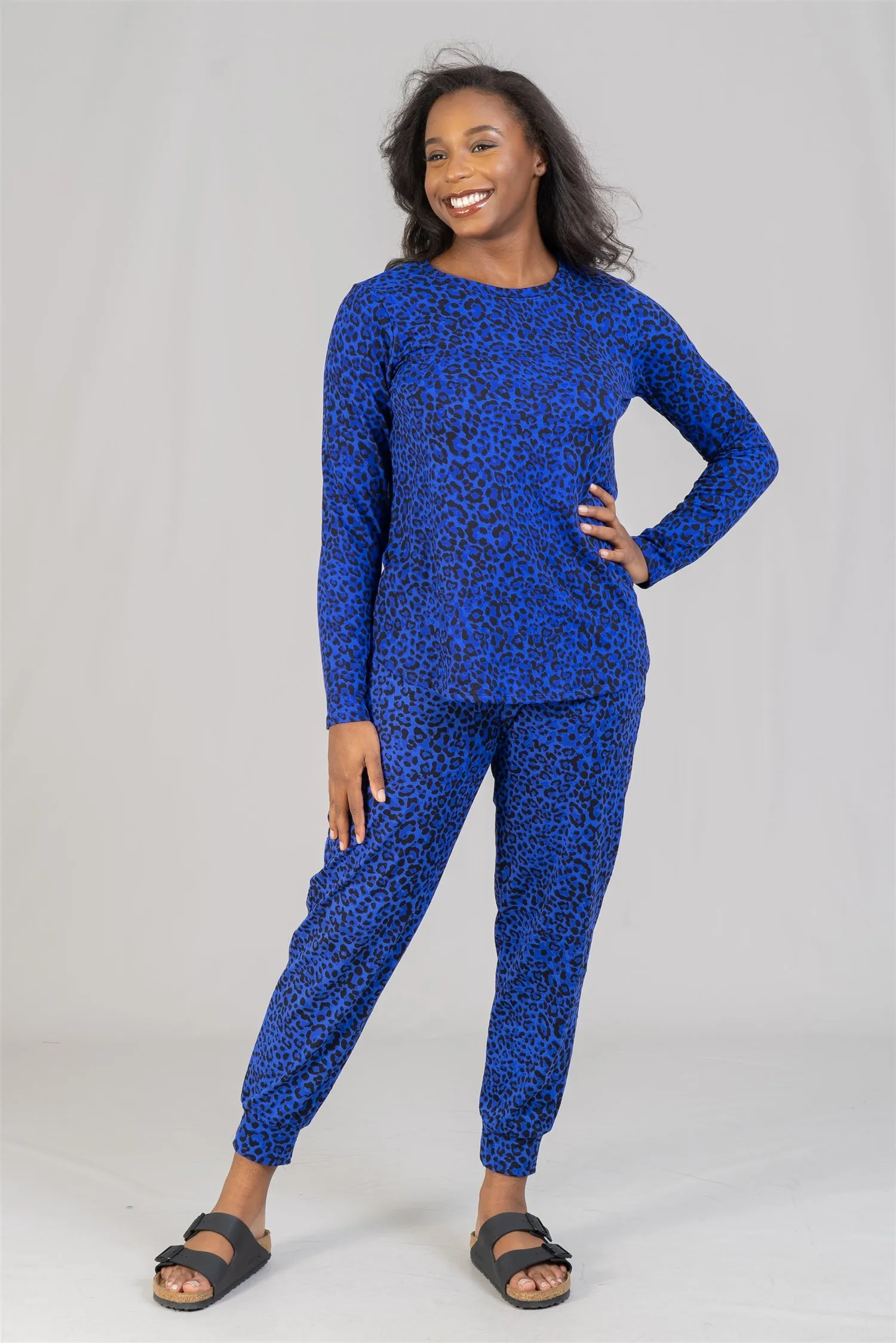 Zenana MT57035 Animal Print 2pc Pant Set